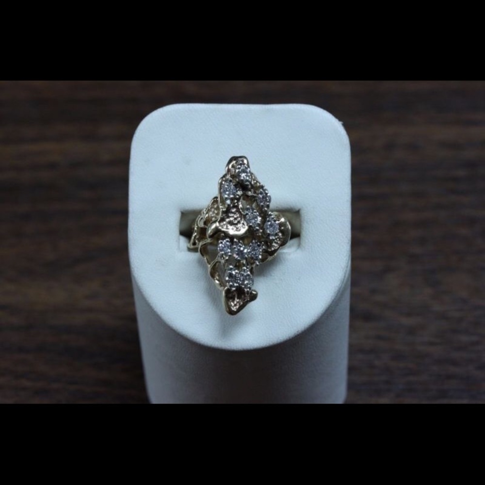 Nugget Style Cocktail Ring 14K Yellow Gold