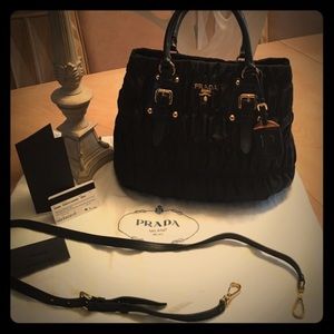 PRADA TESSUTO GAUFRE BLACK TOTE