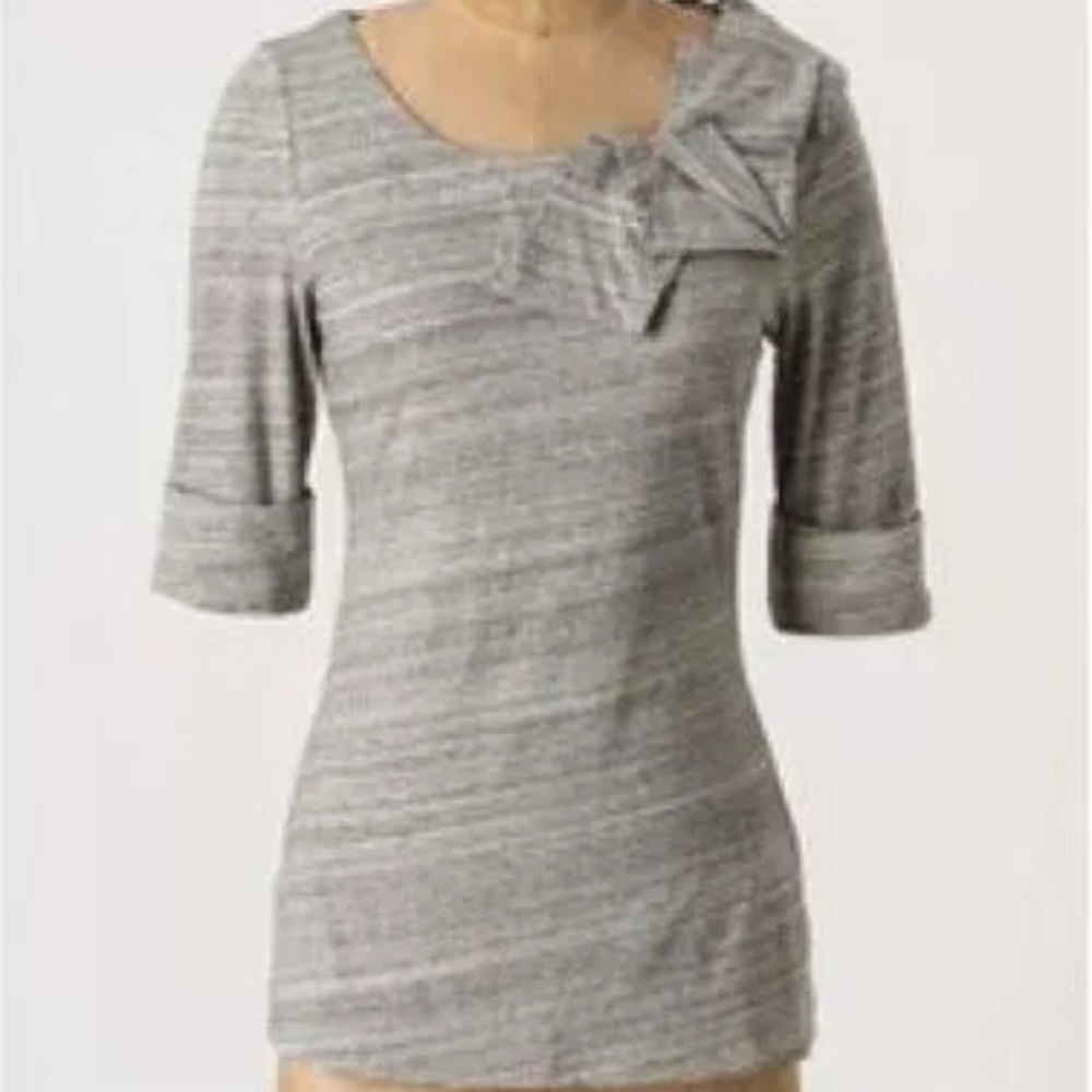 H15-STCL Postmark Bojagi Gray Origami Blouse Top