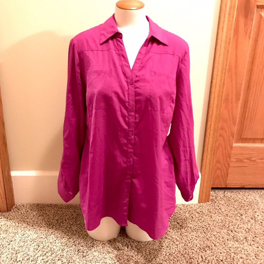 Magenta maternity blouse
