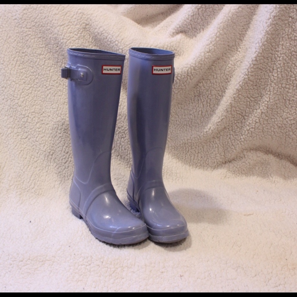 Hunter Original Tall Gloss Rain Boots - Pale Blue