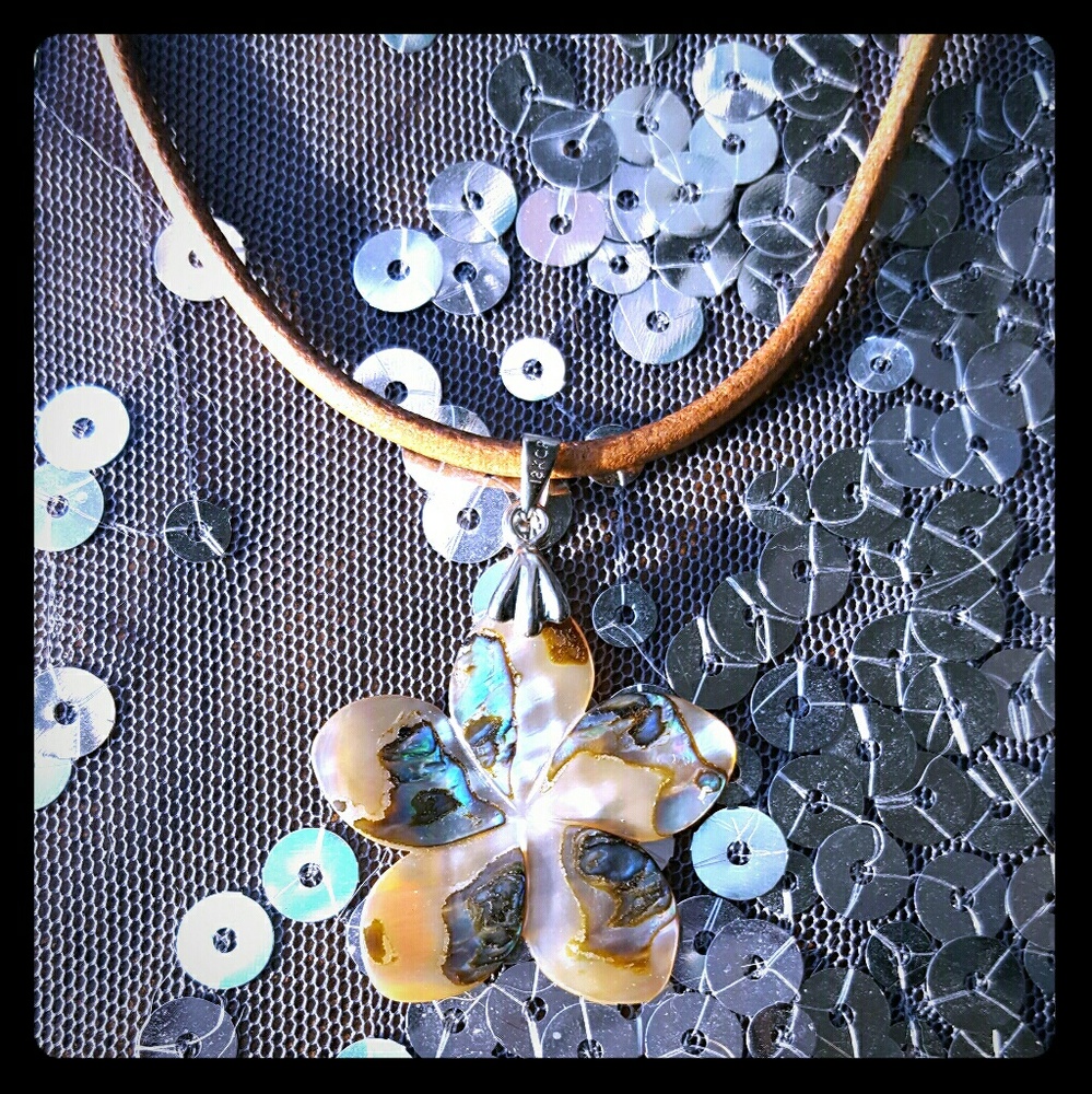 Abalone Shell Flower Necklace