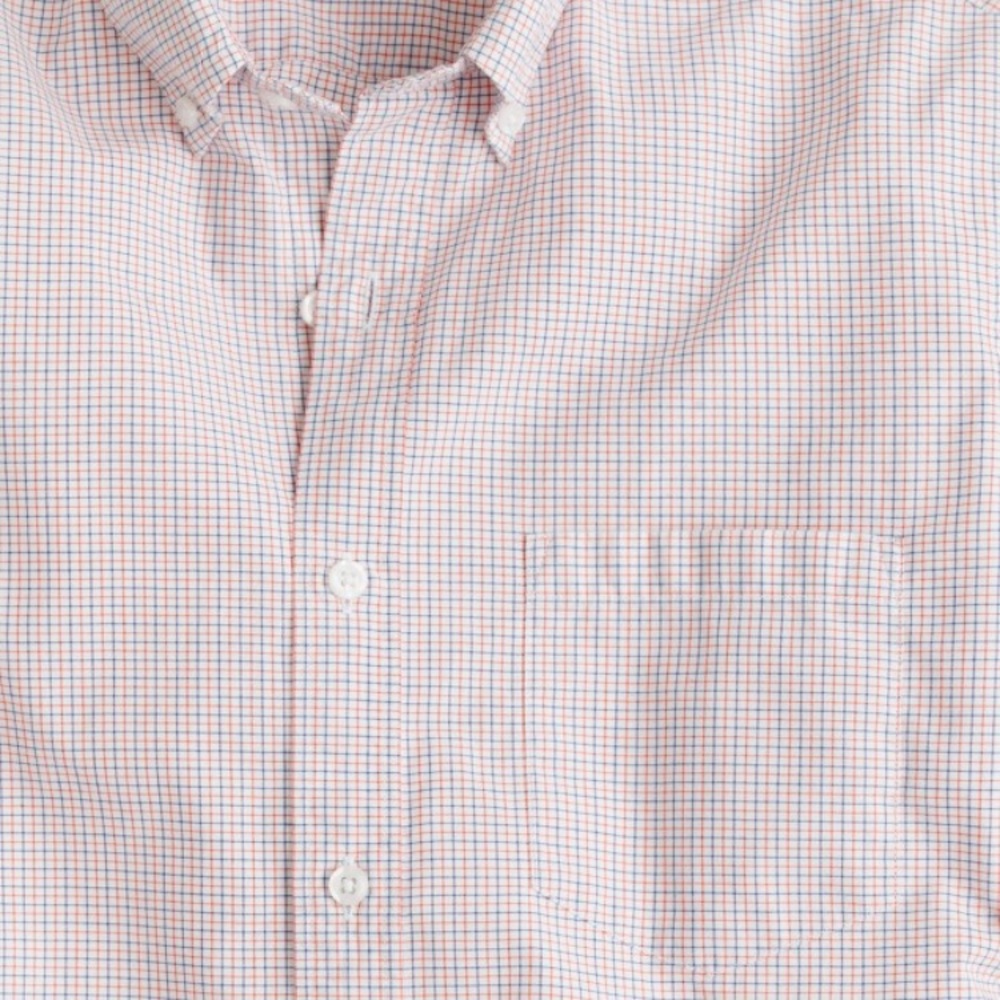 NWOT. J.Crew Secret Wash Shirt. Orange Tattersall.