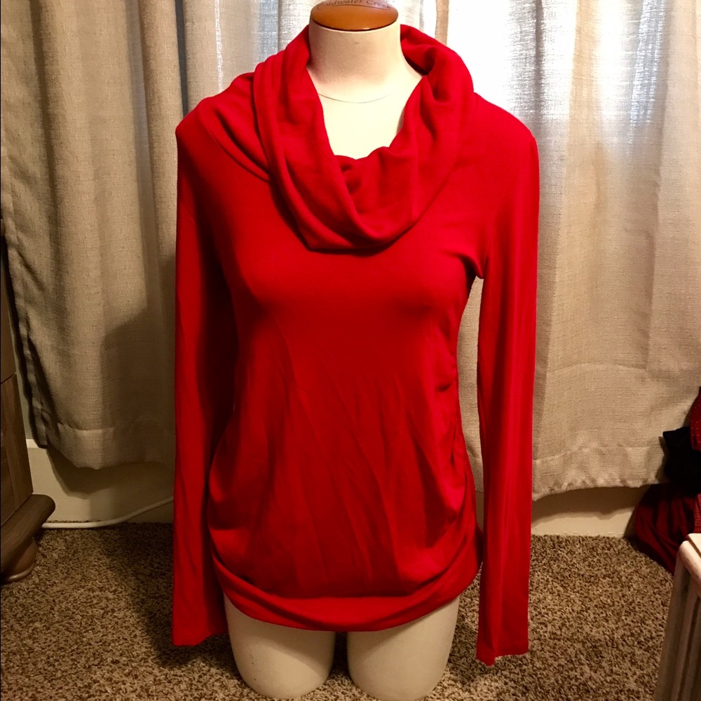 Maternity - red cowlneck top