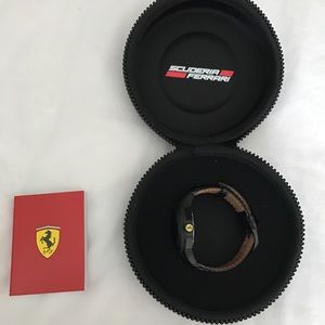 Genuine leather Men's black Ferrari watch
