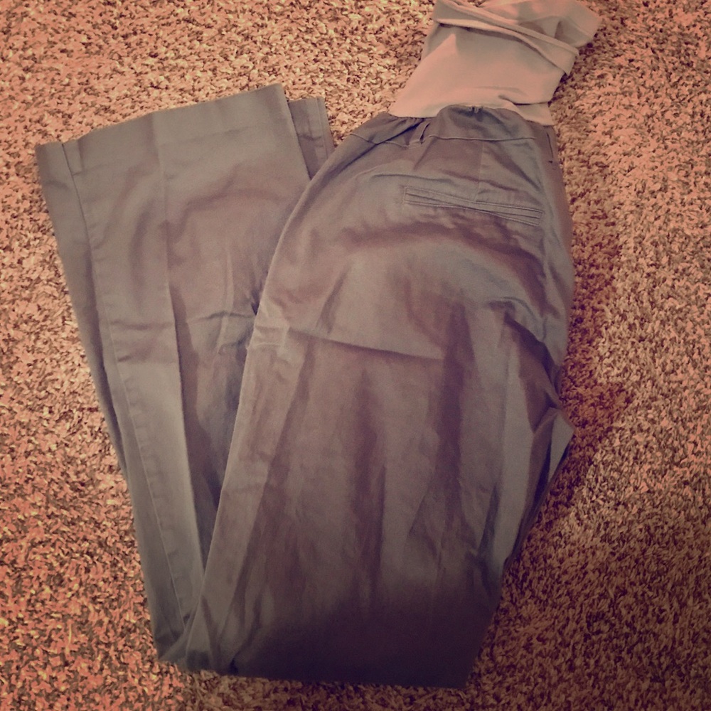 Gray maternity dress pants