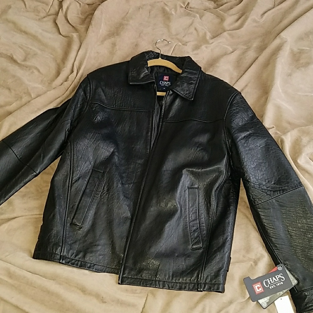 Black leather jacket