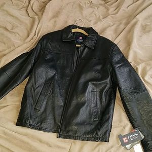 Black leather jacket