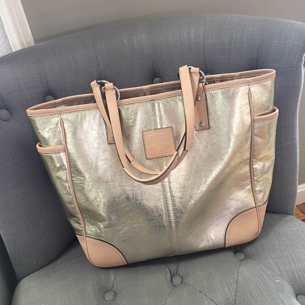 Coach metallic gold tote