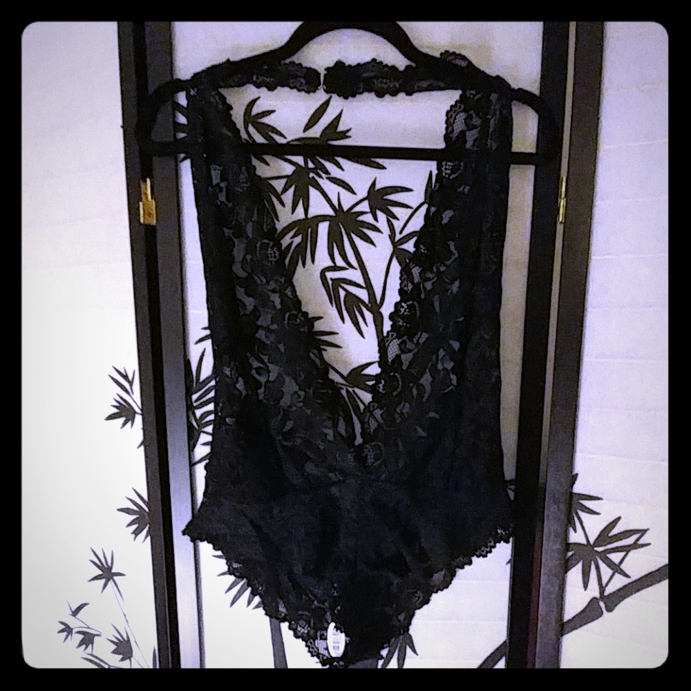 Adore Me Deep V Lace Bodysuit