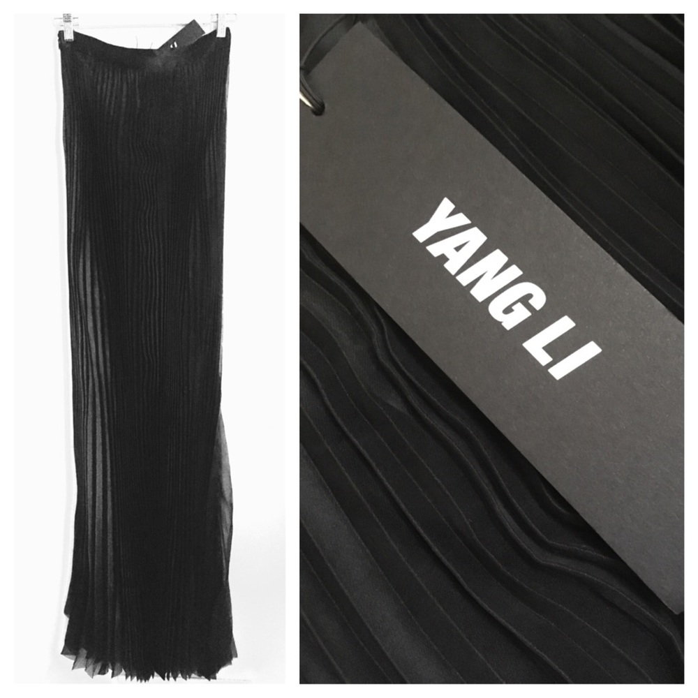 SOLD Yang Li Pleated Silk Organza Maxi Skirt - Picture 4 of 4