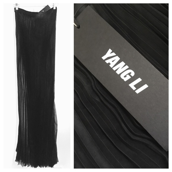 SOLD Yang Li Pleated Silk Organza Maxi Skirt - Picture 4 of 4