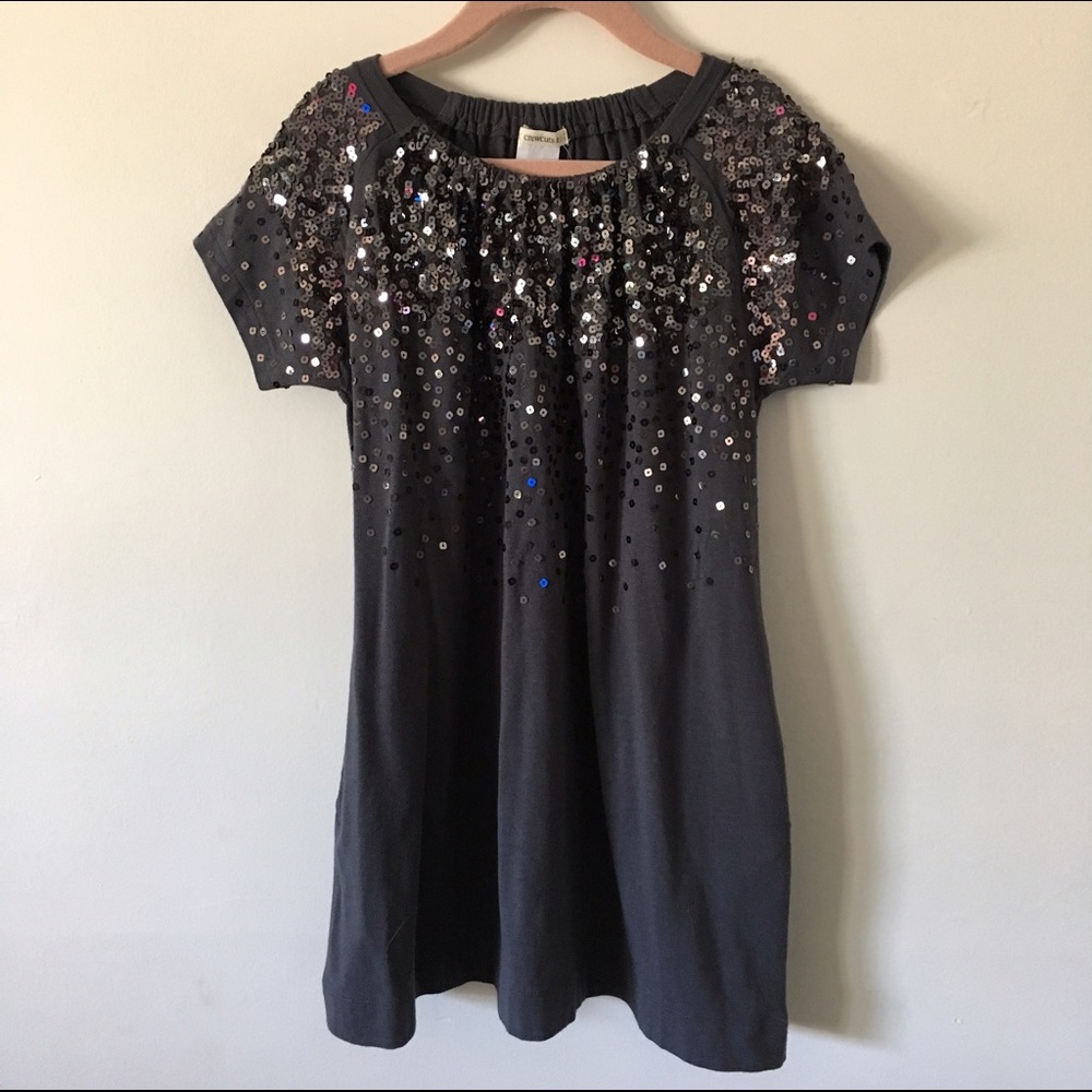 Crewcuts Anthracite Grey Sequin Detail Dress