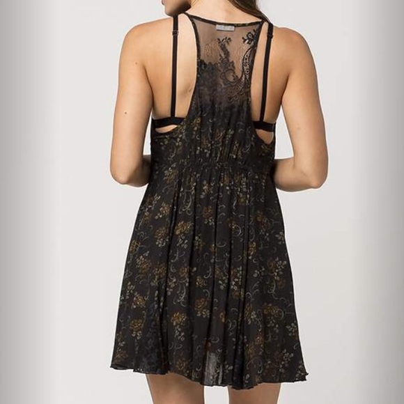 Free People • Black Lace Floral Slip Dress - Picture 8 of 8