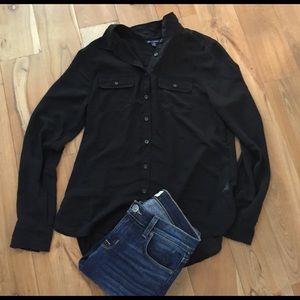 Button down sheer top