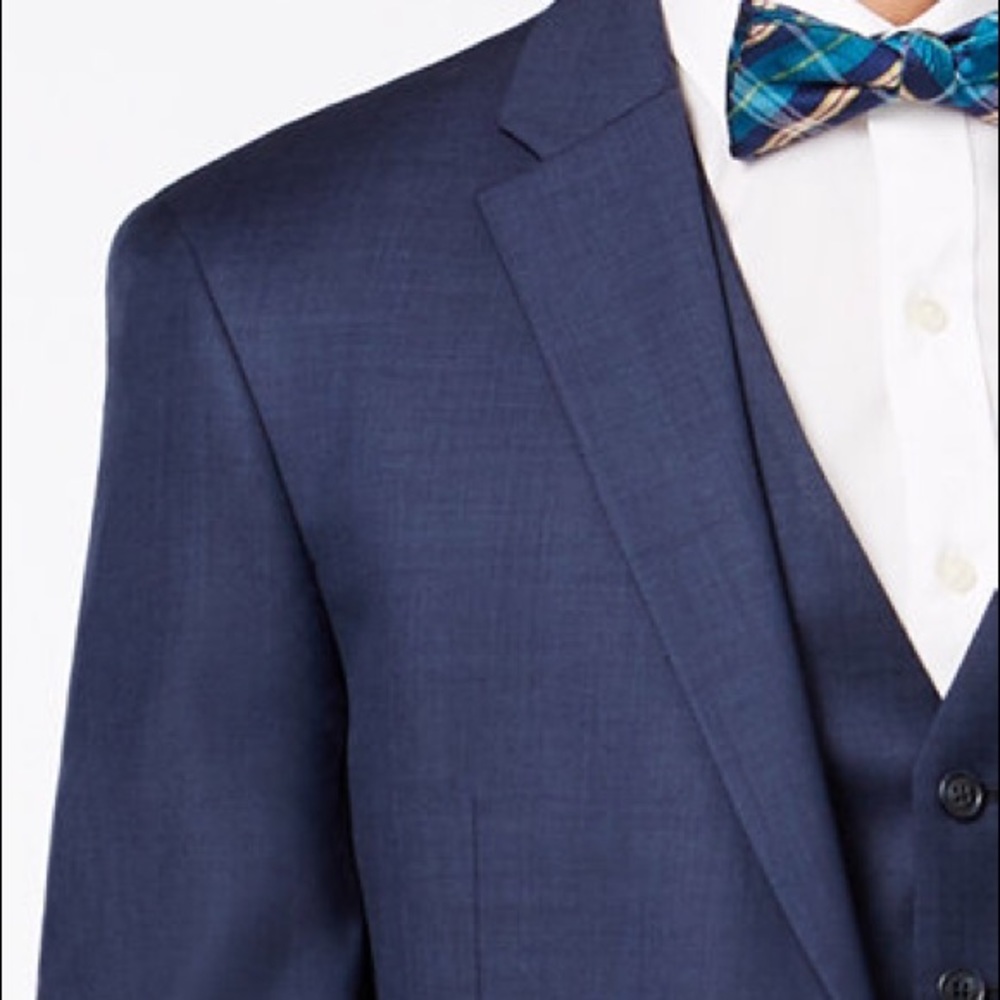Tommy Hilfiger Blue Sharkskin Suit