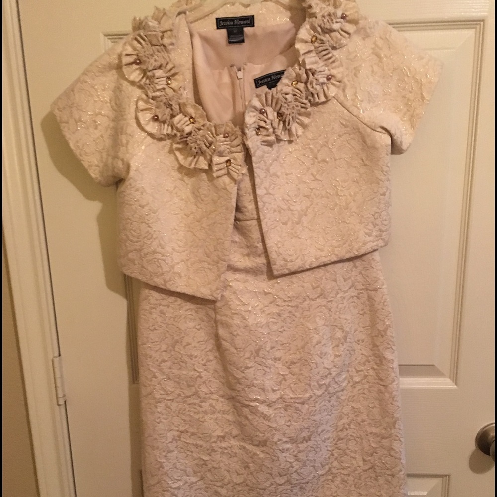 Ivory/ gold evening dress