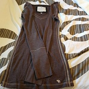 Abercrombie & Fitch Brown V Neck Long Sleeve Tee