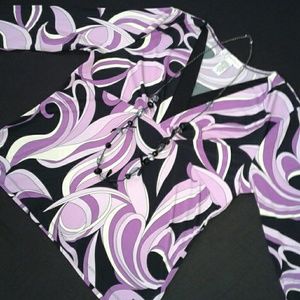 Swirled surplice bust top