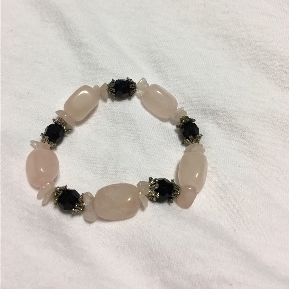 Bead and stone bracelet