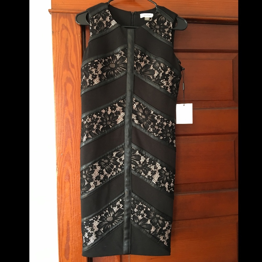 Calvin Klein faux leather dress