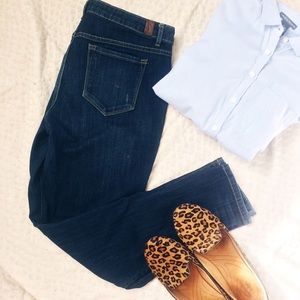 Vera Wang | mid rise skinny jeans, dark wash