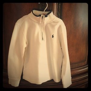 Boys Polo Ivory Half Zip Sweater