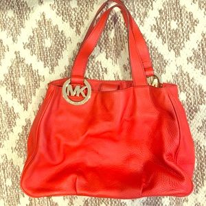 MK Red/Orange Leather purse