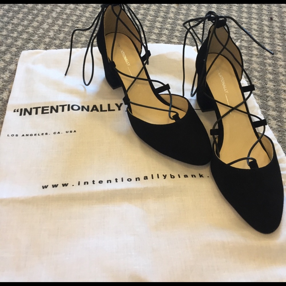 Intentionally Blank Hatter Black Suede Heels