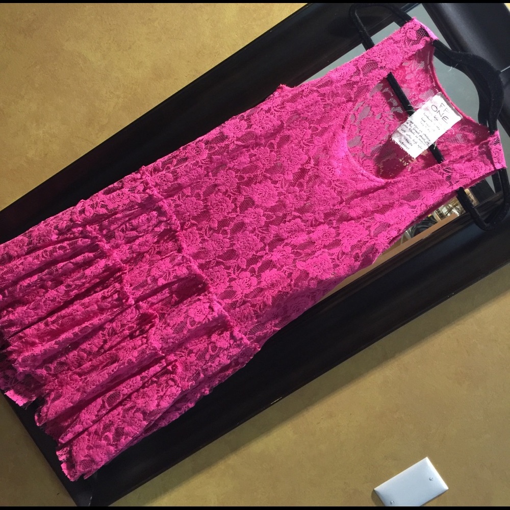 Free people pink lace dress