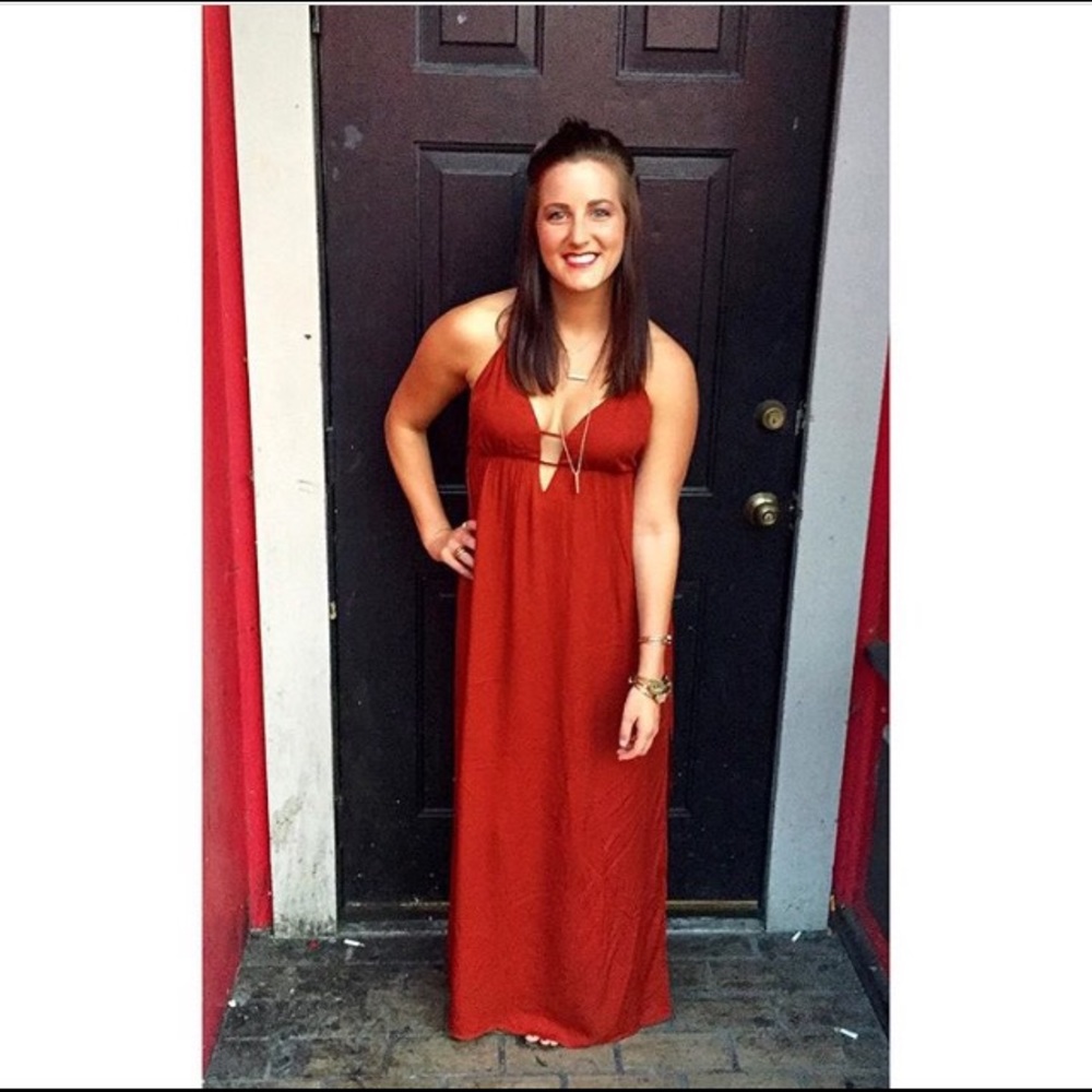 Burnt orange maxi dress