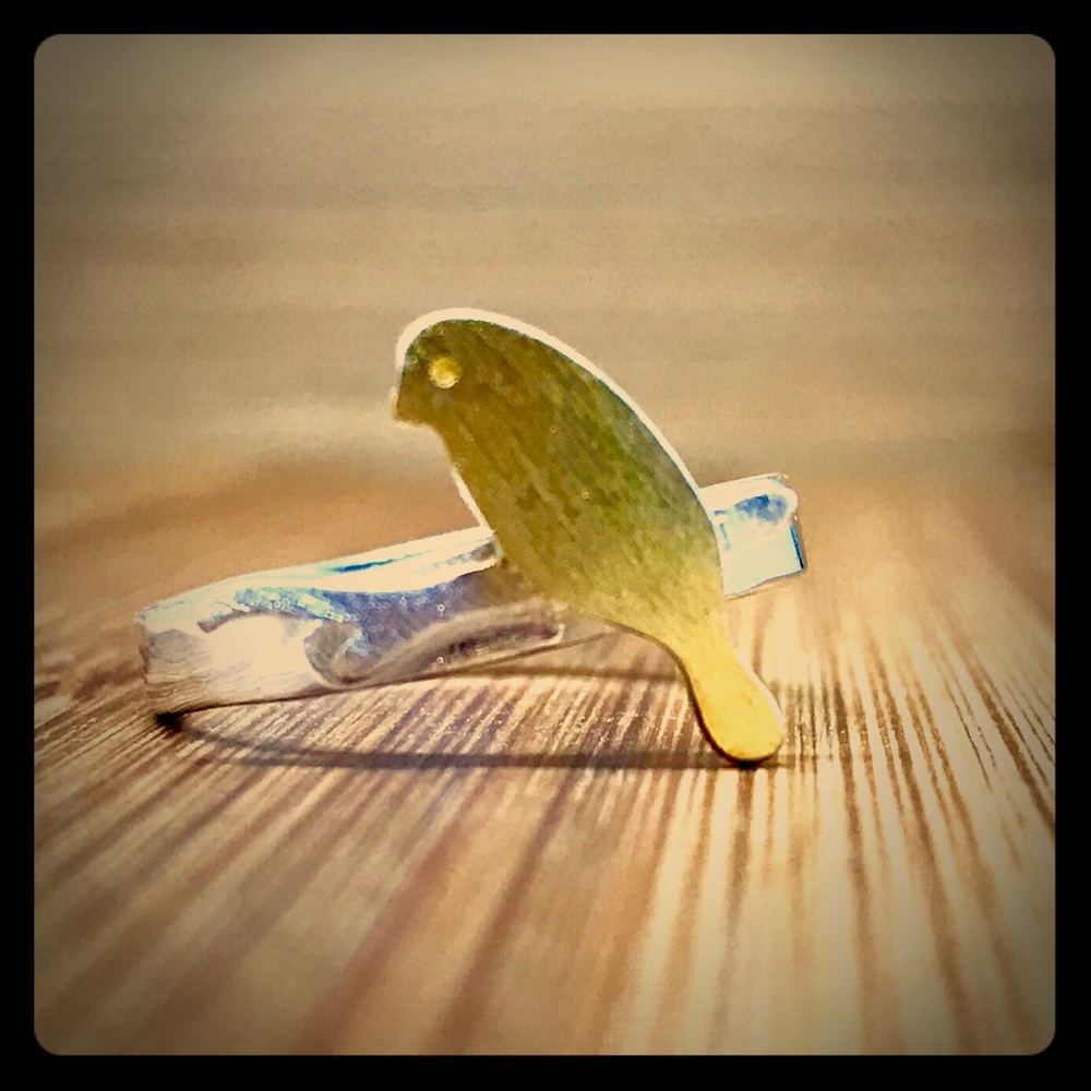 Sterling Silver ring with gold plated birds