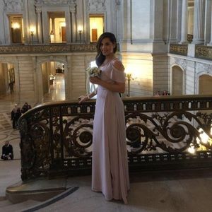 Surplice shoulder maxi dress