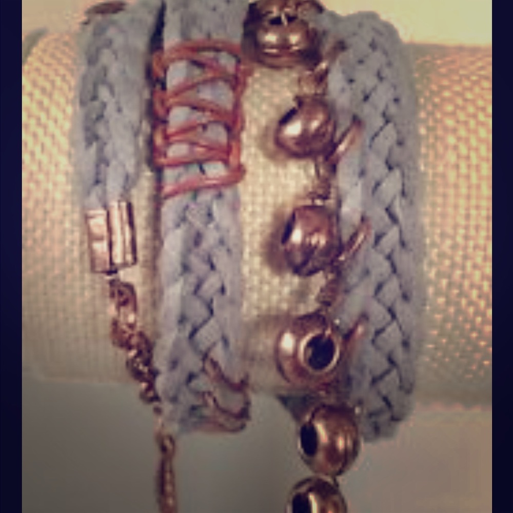 NWT Free People Braided Wrap Bracelet- Copper - Picture 2 of 3