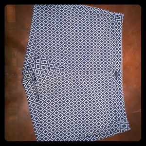 Blue and gray geometric shorts