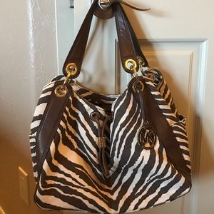 Michael Kors Zebra Print canvas and leather bag