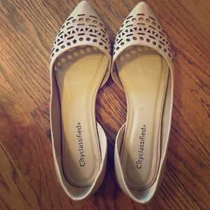 Nude Pointed Toe Flats