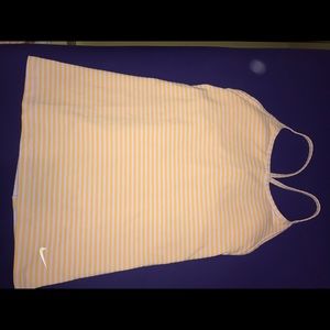 Nike Dri-Fit orange and white tank top
