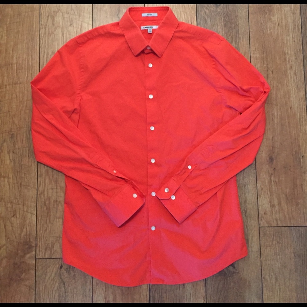 Express men's fitted button down shirt
