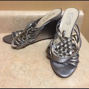 Silver michael kors wedges