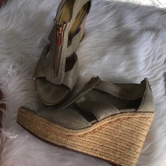 Michael Kors Golden Wedge Sandals - Picture 2 of 6