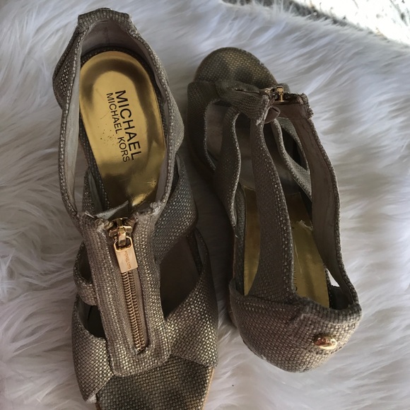 Michael Kors Golden Wedge Sandals - Picture 4 of 6