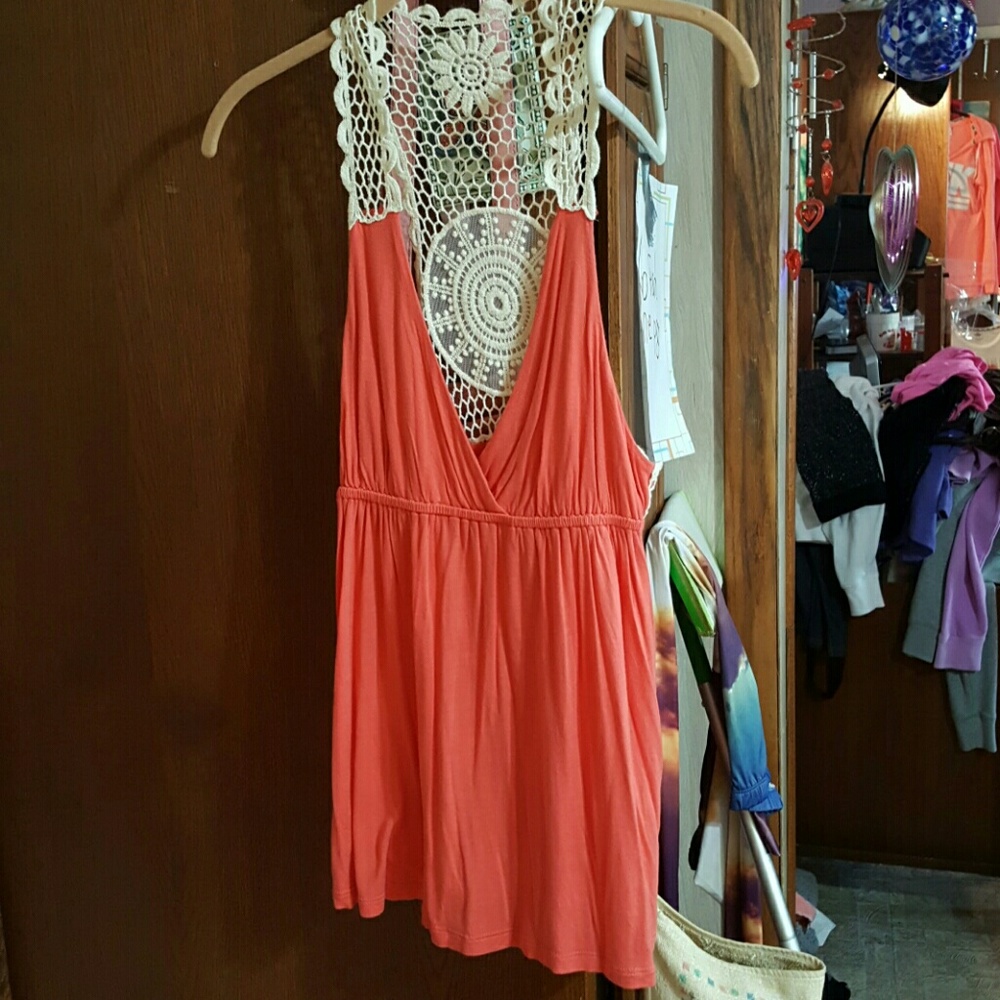 FOREVER 21 CROTCHETED/T SHIRT TOP/COVER UP?
