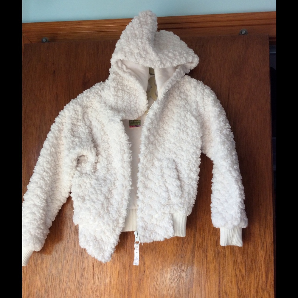 White fluffy hoodie
