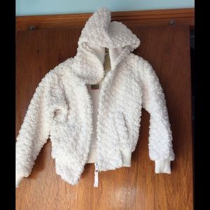 White fluffy hoodie