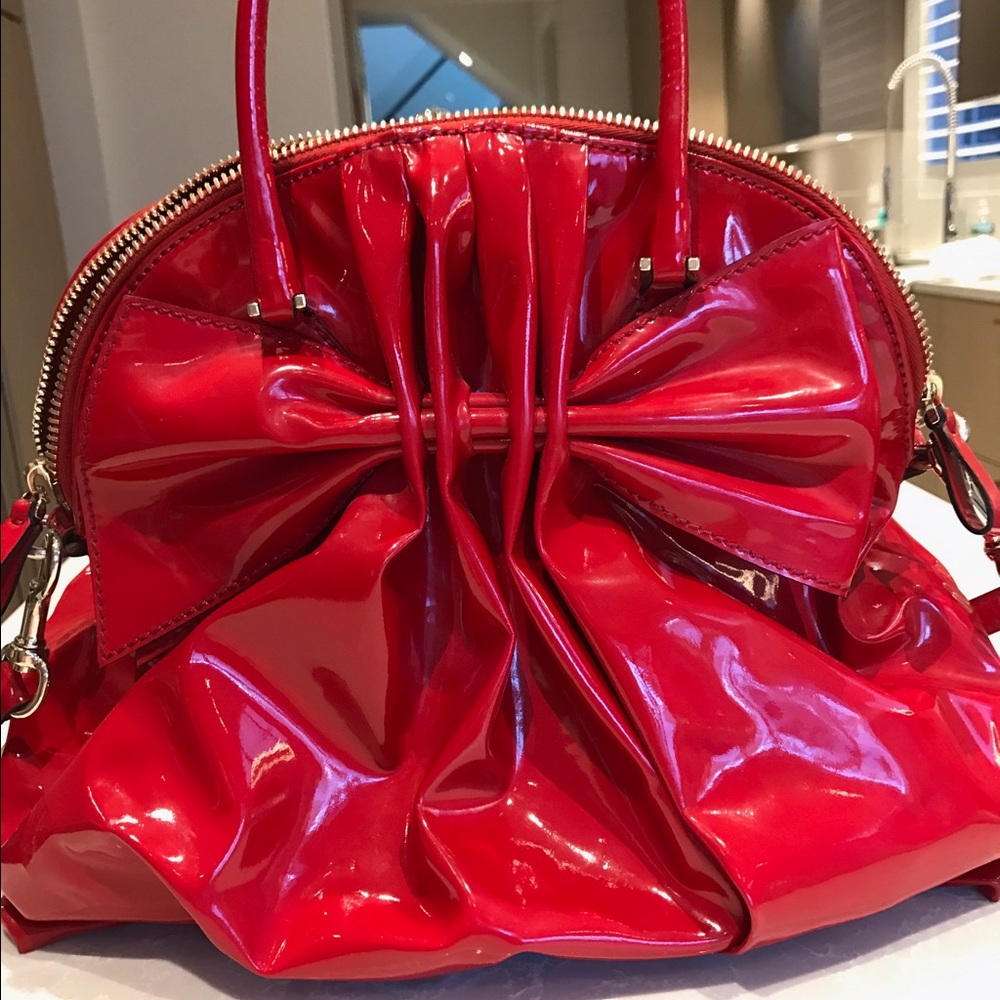 Valentino red patent leather bag