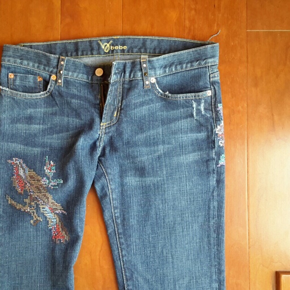 EMBROIDERED BEBE JEANS, SIZE 30 - Picture 2 of 7