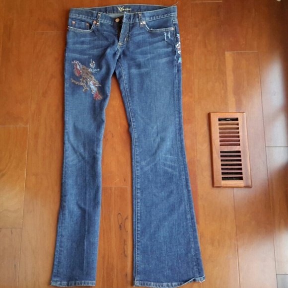 EMBROIDERED BEBE JEANS, SIZE 30 - Picture 3 of 7