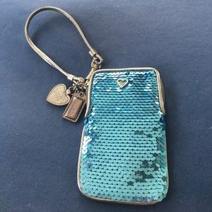Awesome Aqua Blue sequin Coach Wristlet!!!