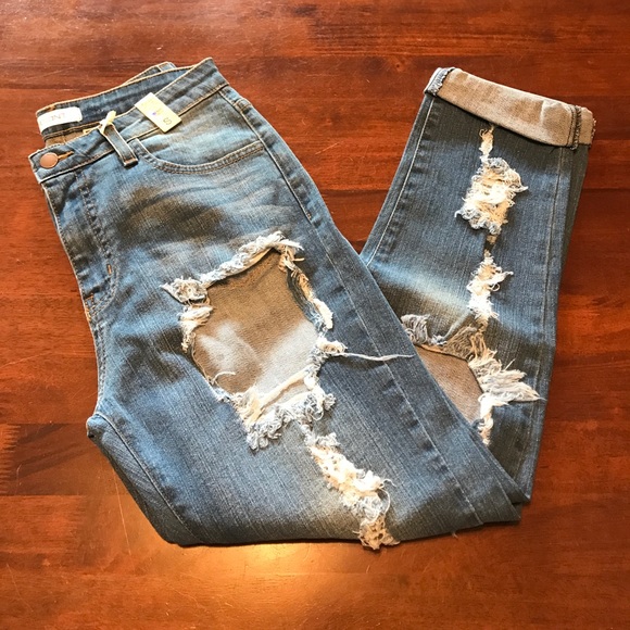Distressed Boyfriend Jeans - Picture 2 of 8